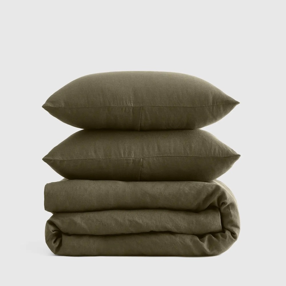 KING SET | King/Cal-King Duvet SET! Cover & Shams | Quince Dusty Olive NEW!